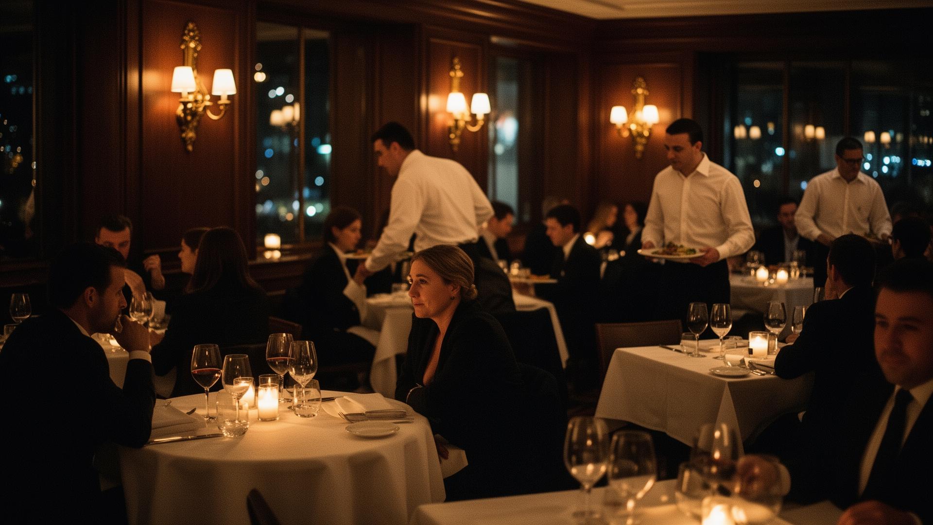 A chef and an operating partner in conversation at a modern pass